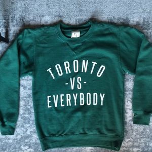 peace collective toronto dark green crewneck